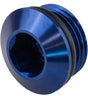 Proflow AN Port Plug, Low Profile Allen Key M12 x 1.50, Blue - PFE814-M12 PFE814-M12