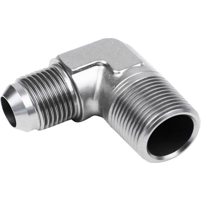 Proflow Male Adaptor -06AN To 1/8in. NPT 90 Degree, Silver - PFE822-06-02P PFE822-06-02P