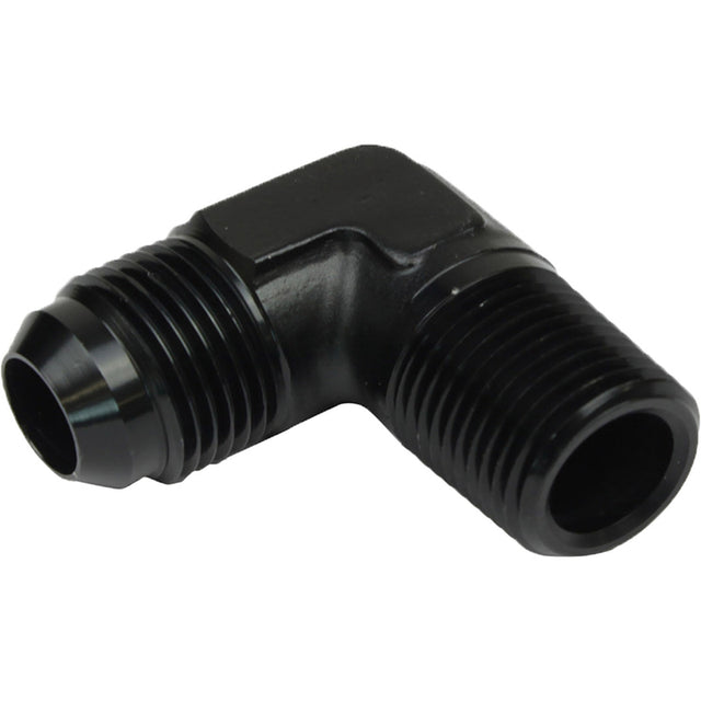 Proflow Male Adaptor -10AN To 1/2in. NPT 90 Degree, Black - PFE822-10BK PFE822-10BK