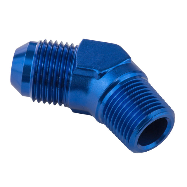 Proflow Male Adaptor -04AN 45 Degree To 1/8in. NPT, Blue - PFE823-04 PFE823-04
