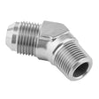 Proflow Male Adaptor -06AN 45 Degree To 3/8in. NPT, Silver - PFE823-06-06P PFE823-06-06P