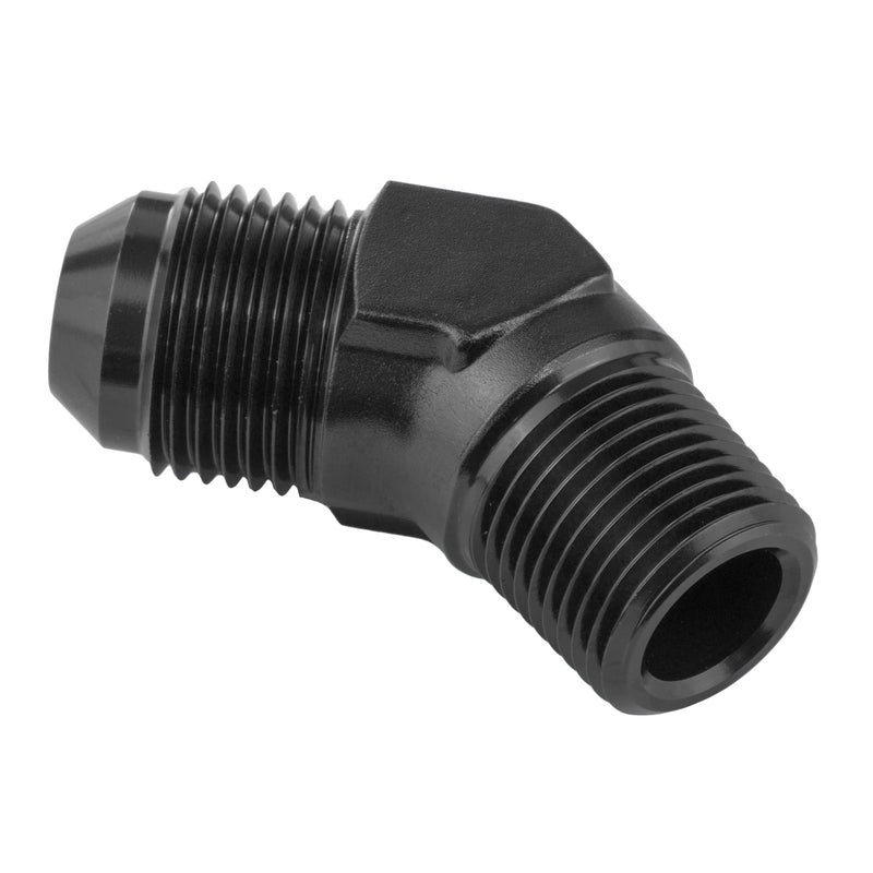 Proflow Male Adaptor -12AN 45 Degree To 3/4in. NPT, Black - PFE823-12BK PFE823-12BK