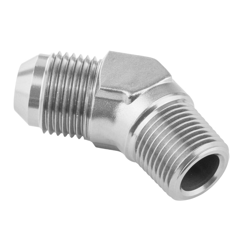 Proflow Male Adaptor -16AN 45 Degree To 1in. NPT, Silver - PFE823-16P PFE823-16P