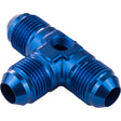 Proflow Male Flare Union Adaptor -06AN Flare Tee w/1/8in. NPT Port, Blue - PFE824-06G PFE824-06G