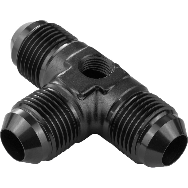 Proflow Male Flare Union Adaptor -08AN Flare Tee w/1/8in. NPT Port, Black - PFE824-08GBK PFE824-08GBK