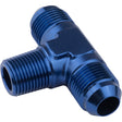 Proflow Flare Flare Union Adaptor-04AN To 1/8in. NPT On Side, Blue - PFE825-04 PFE825-04