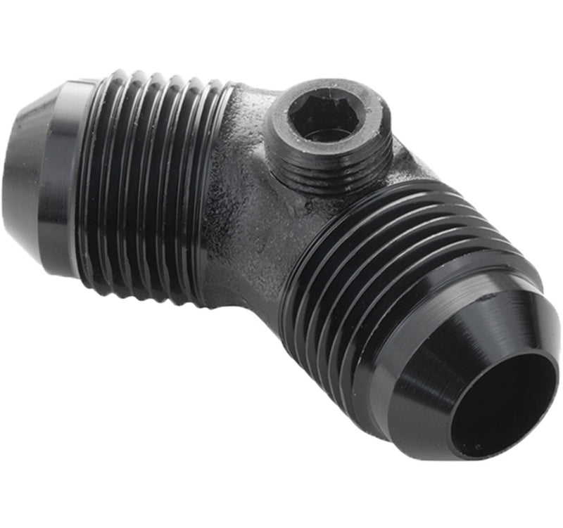Proflow Male Flare Union Adaptor -08AN 45 Degree Union w/1/8in. NPT Port, Black - PFE827-08GBK PFE827-08GBK