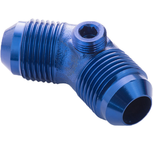 Proflow Male Flare Union Adaptor -08AN 45 Degree Union w/1/8in. NPT Port, Blue - PFE827-08G PFE827-08G