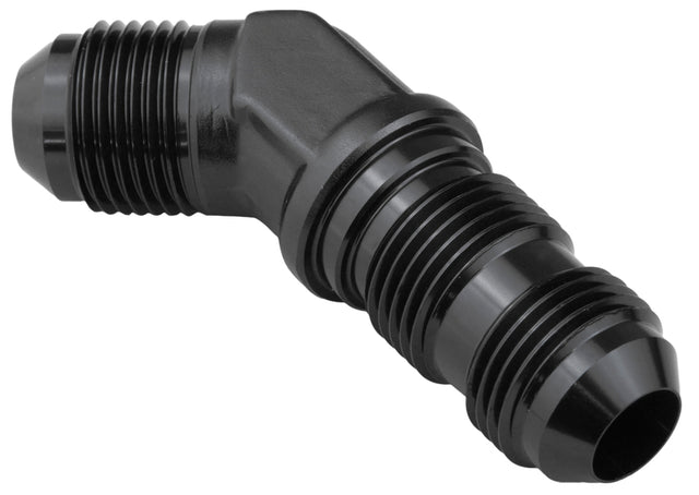 Proflow Bulkhead Adaptor AN Flare 45 Degree Flare -04AN, Black - PFE837-04BK PFE837-04BK