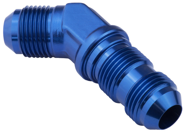 Proflow Bulkhead Adaptor AN Flare 45 Degree Flare -10AN, Blue - PFE837-10 PFE837-10
