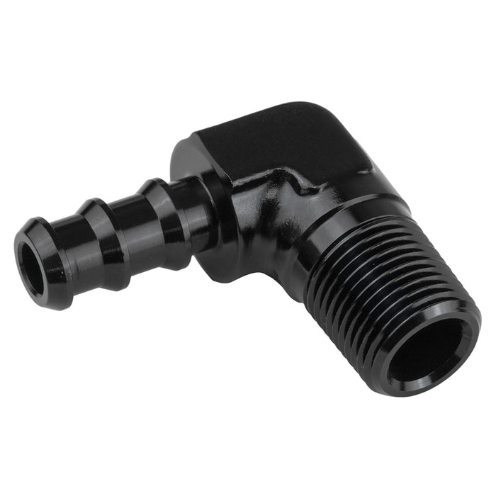 Proflow 90 Degree 1/4in. Barb Male Fitting To 1/8in. NPT, Black - PFE842-04BK