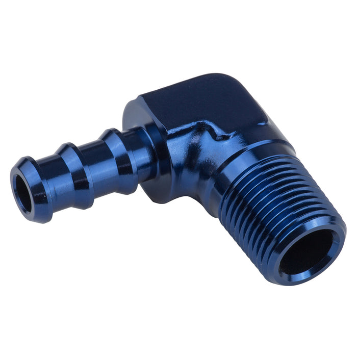 Proflow 90 Degree 1/4in. Barb Male Fitting To 1/8in. NPT, Blue - PFE842-04