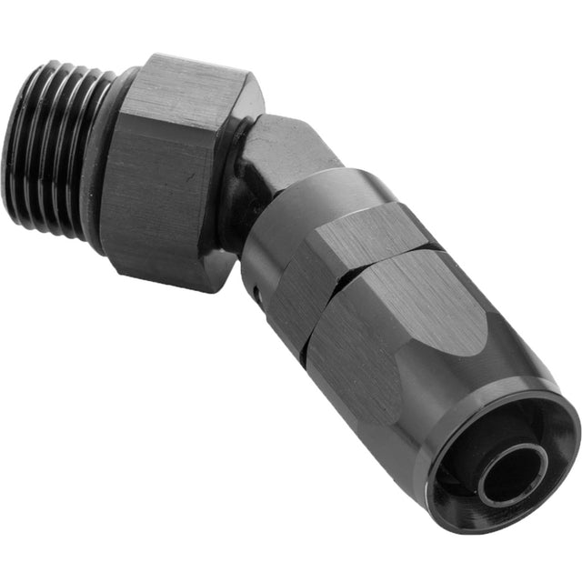Proflow Fitting, 45 Degree Hose End -08AN Hose To Male -06AN Thread, Black - PFE844-08-06BK PFE844-08-06BK