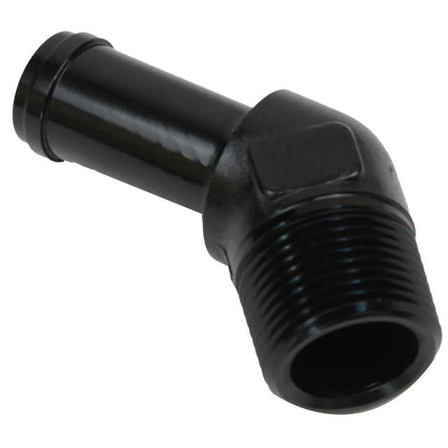 Proflow 45 Degree 3/8in. Barb Male Fitting To 1/4in. NPT, Black - PFE845-06BK PFE845-06BK