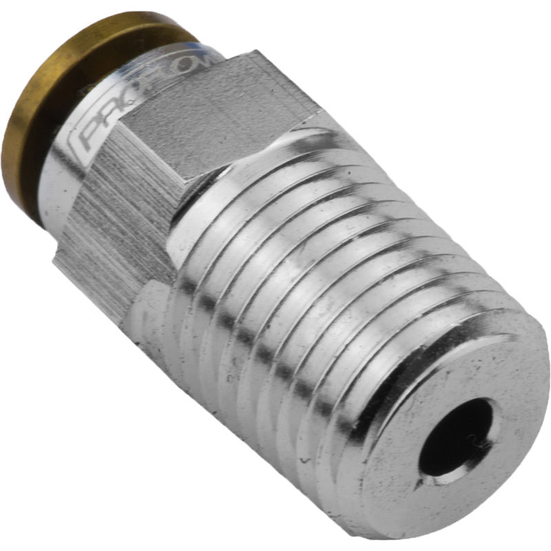 Proflow Fitting, Push To Connect Nylon Tube Straight 1/4in. Nylon Tube To 1/8in. NPT, Silver - PFE851-03S PFE851-03S