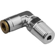 Proflow Fitting, Push To Connect Nylon Tube 90 Degree 3/16in. Nylon Tube To 1/8in. NPT, Silver - PFE853-02S PFE853-02S