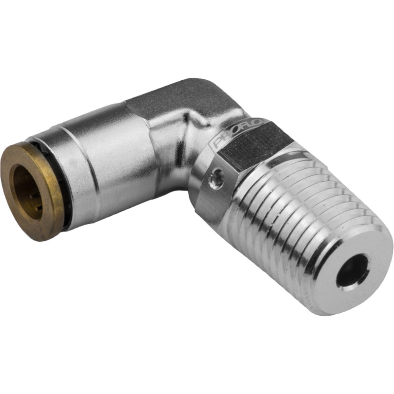 Proflow Fitting, Push To Connect Nylon Tube 90 Degree 3/16in. Nylon Tube To 1/8in. NPT, Silver - PFE853-02S PFE853-02S