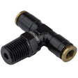 Proflow Fitting, Push To Connect Nylon Tube Tee 3/16in. Nylon Tube To 1/8in. NPT, Black - PFE854-02BK PFE854-02BK