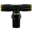 Proflow Fitting, Push To Connect Nylon Tube Tee 1/4in. Nylon Tube To 1/4in. NPT, Black - PFE854-04BK PFE854-04BK