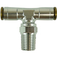 Proflow Fitting, Push To Connect Nylon Tube Tee 1/4in. Nylon Tube To 1/4in. NPT, Silver - PFE854-04S PFE854-04S