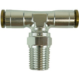 Proflow Fitting, Push To Connect Nylon Tube Tee 1/4in. Nylon Tube To 1/4in. NPT, Silver - PFE854-04S PFE854-04S