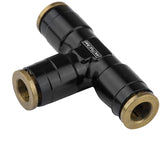 Proflow Fitting, Push To Connect Nylon Tube, Tee 3/16in. Nylon Tube, Black - PFE855-02BK PFE855-02BK