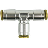 Proflow Fitting, Push To Connect Nylon Tube, Tee 3/16in. Nylon Tube, Silver - PFE855-02S PFE855-02S