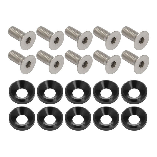 Proflow Billet Dress Up & Fender Washer Kits, M8 x 20mm, Black, 10-Pack - PFE900-02BK PFE900-02BK
