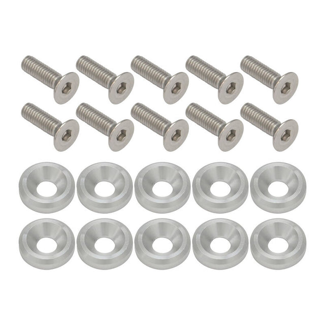 Proflow Billet Dress Up & Fender Washer Kits, 1/4'' UNC x 3/4'', Polished, 10-Pack - PFE900-03P PFE900-03P