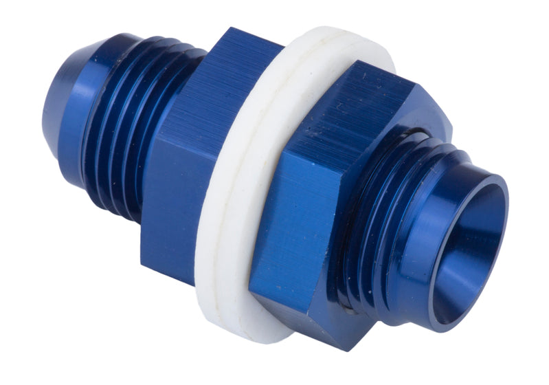 Proflow Fitting, Fuel Cell Male bulkhead -16AN, Blue - PFE921-16 PFE921-16