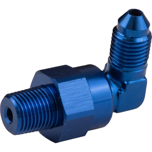Proflow Adaptor Male -10AN 90 Degree To 1/2in. NPT Swivel, Blue - PFE922-10-08 PFE922-10-08