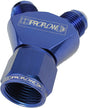 Proflow Y-Block -12AN Female Swivel To Dual -08AN Male, Blue - PFE931-12-08 PFE931-12-08