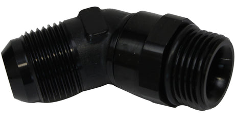 Proflow Adaptor Male -08AN 45 Degree To -08AN Thread Swivel, Black - PFE948-08BK PFE948-08BK