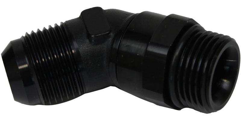 Proflow Adaptor Male -12AN 45 Degree To -12AN Thread Swivel, Black - PFE948-12BK PFE948-12BK