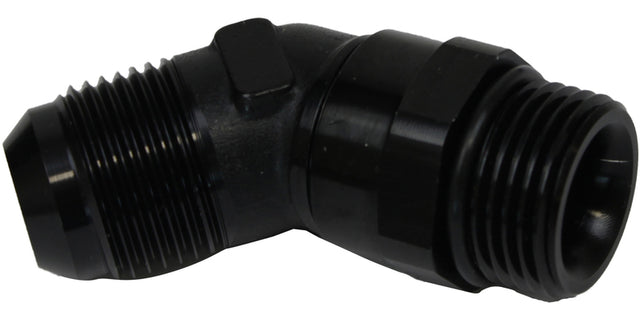Proflow Adaptor Male -12AN 45 Degree To -12AN Thread Swivel, Black - PFE948-12BK PFE948-12BK