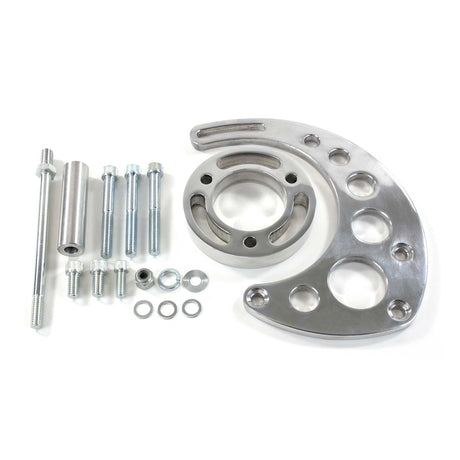 Proflow Aluminium Alternator Bracket Kit, For Chevrolet BB Long Pump, Top Mount , Driver Side, Polished, Kit - PFEABBC9123P PFEABBC9123P