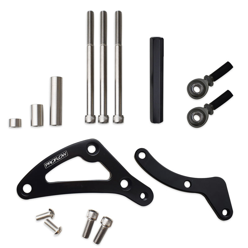 Proflow Alternator Bracket Kit, Aluminium, Black, Water Pump Mount, Mopar, For Chrysler Small Block - PFEABCHY01BK PFEABCHY01BK