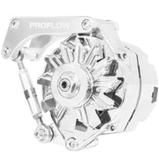 Proflow Alternator Bracket, For Chevrolet Small Block, Passenger Side, Short Water Pump, Low Mount, Silver Anodised - PFEABSBC02 PFEABSBC02