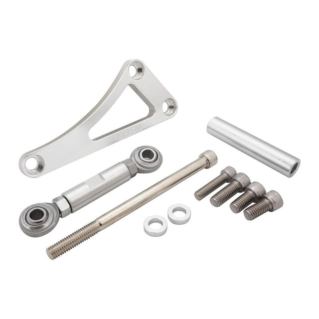 Proflow Alternator Bracket, For Chevrolet Small Block, Drivers Side, Long Water Pump, Top Mount, Silver Anodised - PFEABSBC03 PFEABSBC03