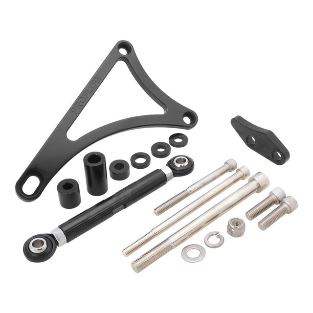 Proflow Alternator Bracket, For Ford V8 Windsor 351W, Drivers Side Mid Mount, Suits L/H Inlet Water Pump, Polished Black - PFEABWIND01BK PFEABWIND01BK