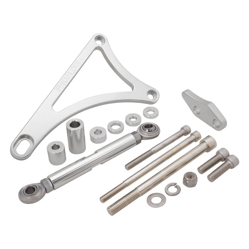 Proflow Alternator Bracket, For Ford V8 Windsor 351W, Drivers Side Mid Mount, Suits L/H Inlet Water Pump, Polished Silver - PFEABWIND01 PFEABWIND01