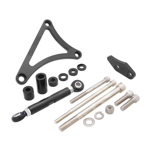 Proflow Alternator Bracket, For Ford V8 Windsor 302W, Drivers Side Mid Mount, Suits L/H Inlet Water Pump, Black Anodised - PFEABWIND02BK PFEABWIND02BK