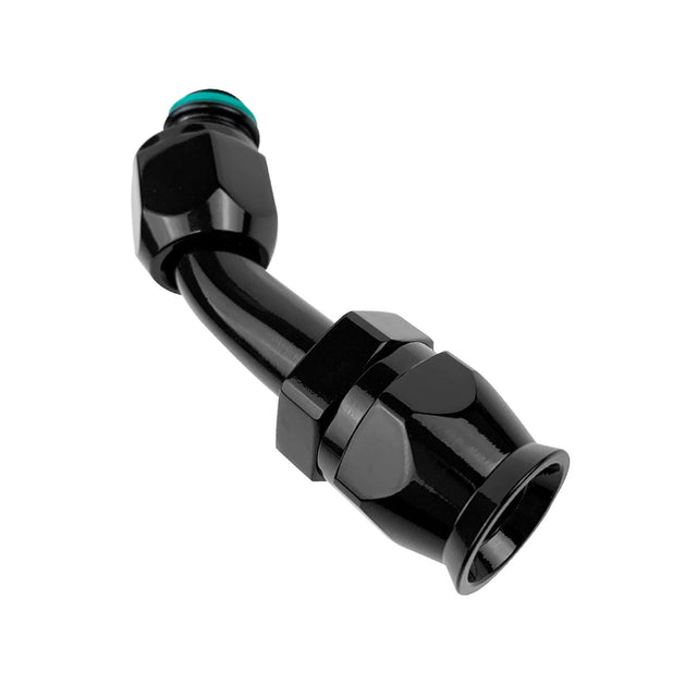 Proflow Hose End Air Conditioning 304 Stainless 45 Degree Female O-Ring Pilot -08, Black - PFEAC102-08BK PFEAC102-08BK