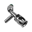 Proflow Hose End Air Conditioning 304 Stainless 45 Degree Female O-Ring Pilot -08AN W/Charge Port, Chrome - PFEAC102-08CP PFEAC102-08CP