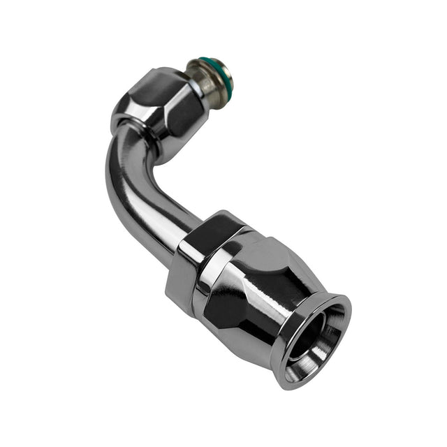 Proflow Hose End Air Conditioning 304 Stainless 90 Degree Female O-Ring Pilot -08, Chrome - PFEAC103-08 PFEAC103-08