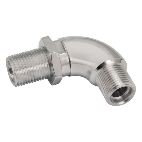 Proflow Air Conditioning Adaptor Bulkhead Fitting, #10 A/C 7/8"-14, 90 Degree, Aluminium, Polished - PFEAC123-10 PFEAC123-10