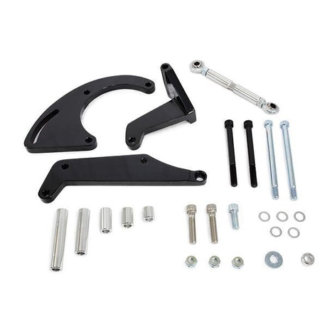 Proflow Aluminium A/C Compressor Bracket, Water Pump, For Chevrolet SB, Long, Passenger Side Mount, Black - PFEACBBC9106BK PFEACBBC9106BK