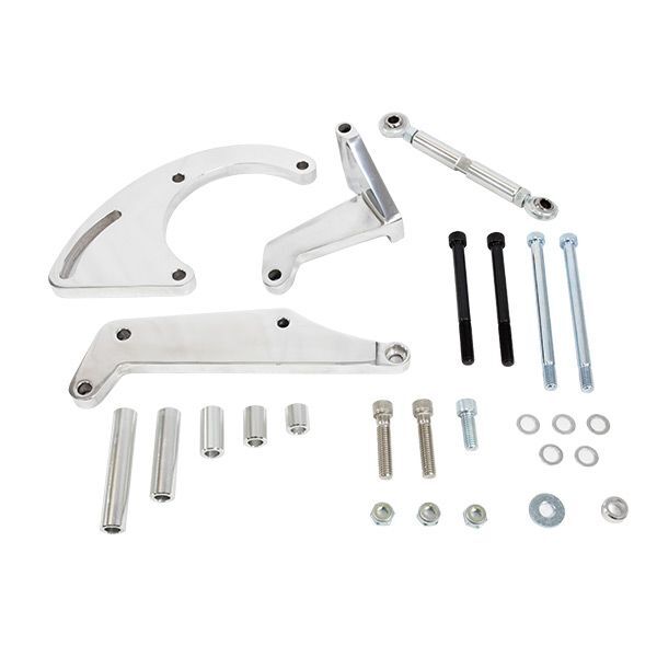 Proflow Aluminium A/C Compressor Bracket, Water Pump, For Chevrolet SB, Long, Passenger Side Mount, Polished - PFEACBBCJ9106P PFEACBBCJ9106P