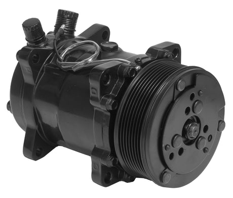 Proflow Air Conditioning Compressor, Sanden 508, Aluminium, Black, Serpentine Pulley, Each - PFEACCOMP1BK PFEACCOMP1BK