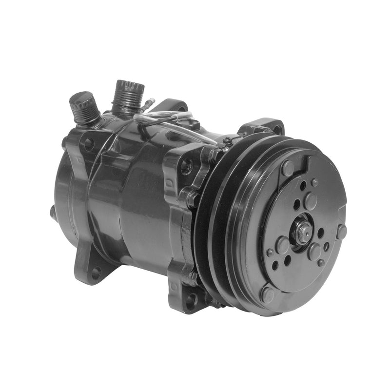 Proflow Air Conditioning Compressor, Sanden 508, Aluminium, Black, V Pulley, Each - PFEACCOMP2BK PFEACCOMP2BK